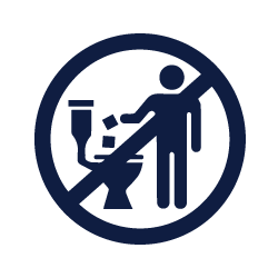 donotflush Do not flush trash in toilet icon.