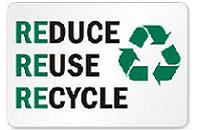 recycle Reduce, reuse, recycle poster with recycling symbol.