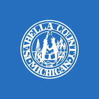 Isabella County Michigan seal on blue background